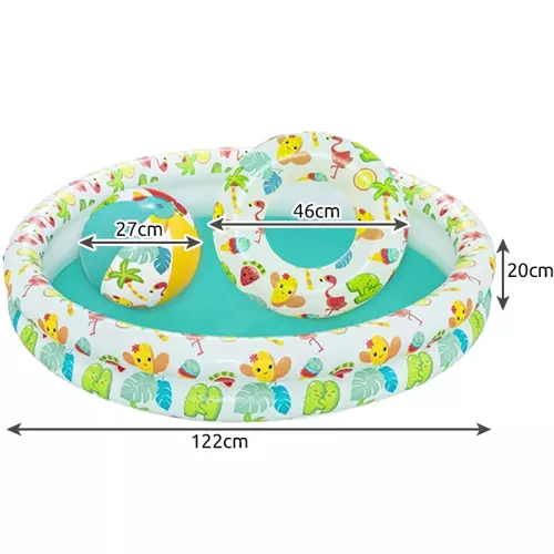 Bestway 3v1 nafukovací detský bazén s kruhom a plážovou loptou (WNDR9863) - Image 7