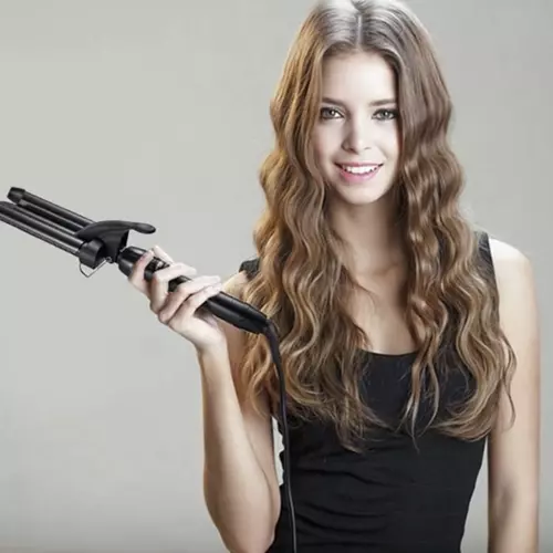 Trojvalcová kulma na vlasy – s PTC ohrevom a nastaviteľnou teplotou (WNDR19389) - Image 7