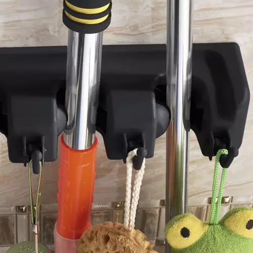 Multifunkčný nástenný držiak na náradie a čistiace pomôcky – 5 miest na násady a 6 hákov (WNDR20027) - Image 8