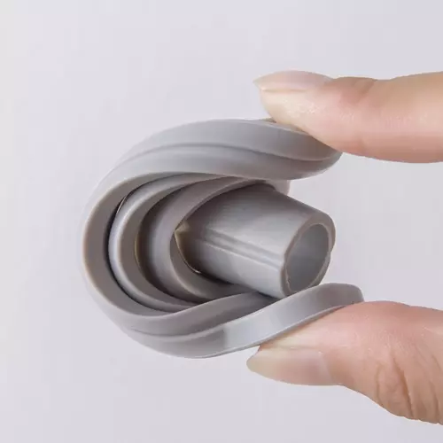 Malý, skladací, pružný silikónový lievik so závesom – odolný voči vysokým teplotám – sivá farba (WNDR20758) - Image 5