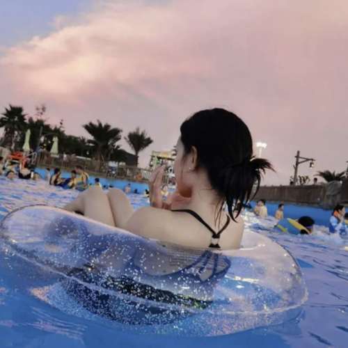 Nafukovací holografický plávací kruh s trblietkami – veľký (WNDR20930) - Image 2