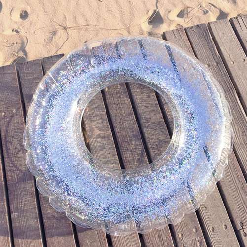 Nafukovací holografický plávací kruh s trblietkami – veľký (WNDR20930) - Image 5