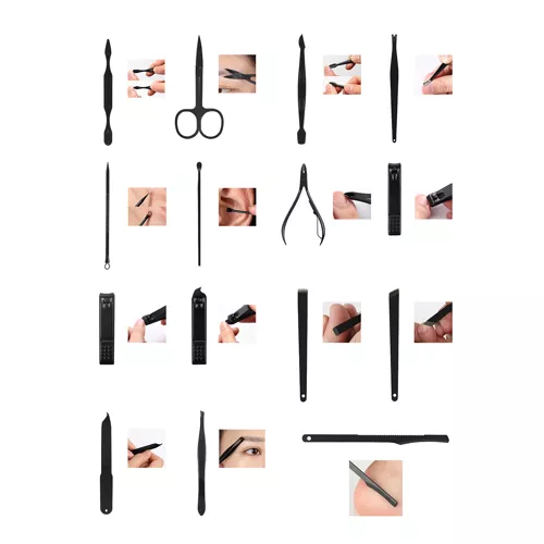 15-dielna manikúra, pedikúra a kozmetická sada z volfrámovej ocele (WNDR23232) - Image 7