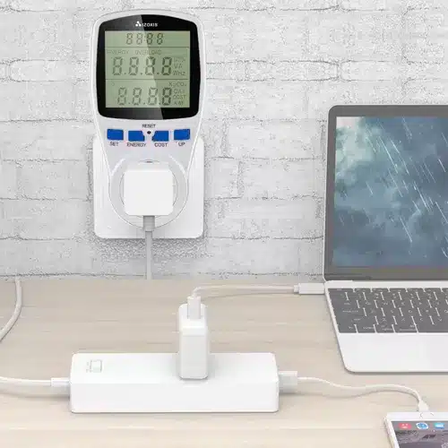 Digitálny merač energie a výkonu do zásuvky – LCD, wattmeter, úspora energie (WNDR23576) - Image 7