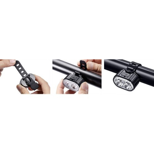 Trizand cyklistická lampa – predný a zadný LED reflektor set – odolný, nepremokavý, USB nabíjanie (WNDR24003) - Image 6