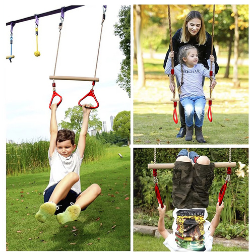 2 v 1 Záhradná hojdačka a gymnastická hrazda – nastaviteľná, nosnosť 100 kg (WNDR25383) - Image 3