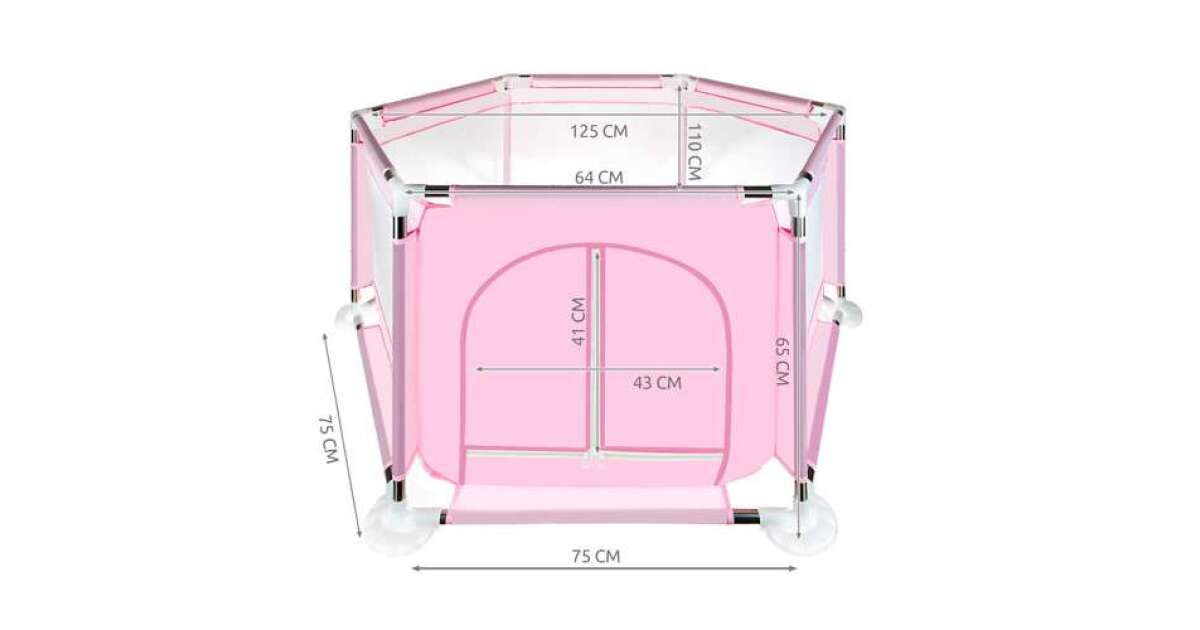 Detská ohrádka z nehrdzavejúcej ocele – svetloružová - Image 6