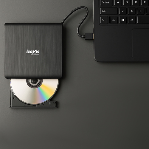 Izoxis externá USB 3.0 napaľovačka a čítačka CD/DVD – čierna (WNDR26083) - Image 4